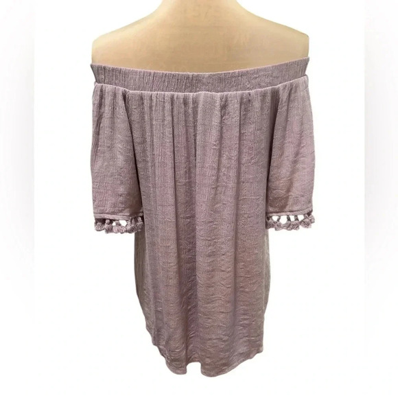 Knox Rose Top Womens Sz Med Purple Embroidered Southwestern Off Shoulder
Tassel - Picture 3 of 8
